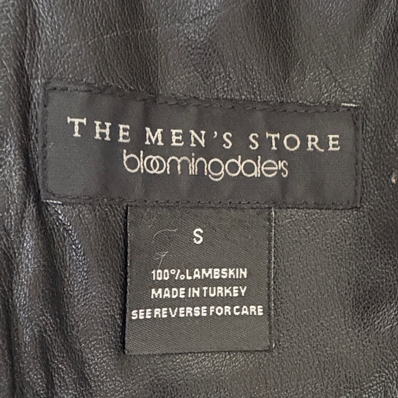 Men's Black Leather Jacket with Fur Collar - Picture 10 of 15